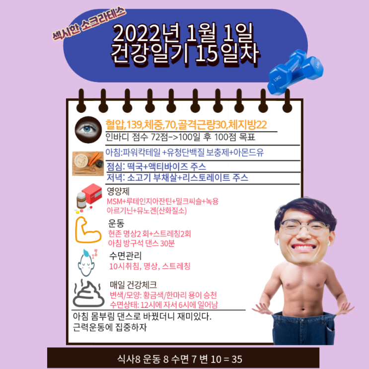  2022년 1월 1일 섹시한 소크라테스 건강일기