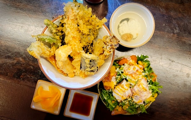  구미 원평동 맛집,쿠모산(구미역 텐동, 튀김, 금오산 금리단길 연어 샐러드)
