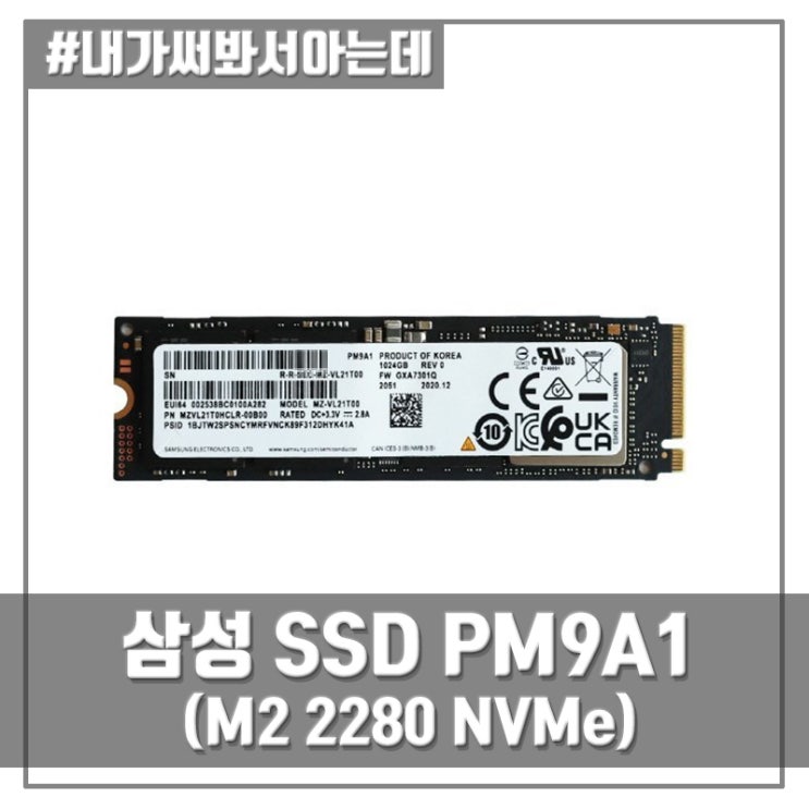  삼성전자 SSD PM9A1 (M.2 NVMe PCIe 4.0 1TB)