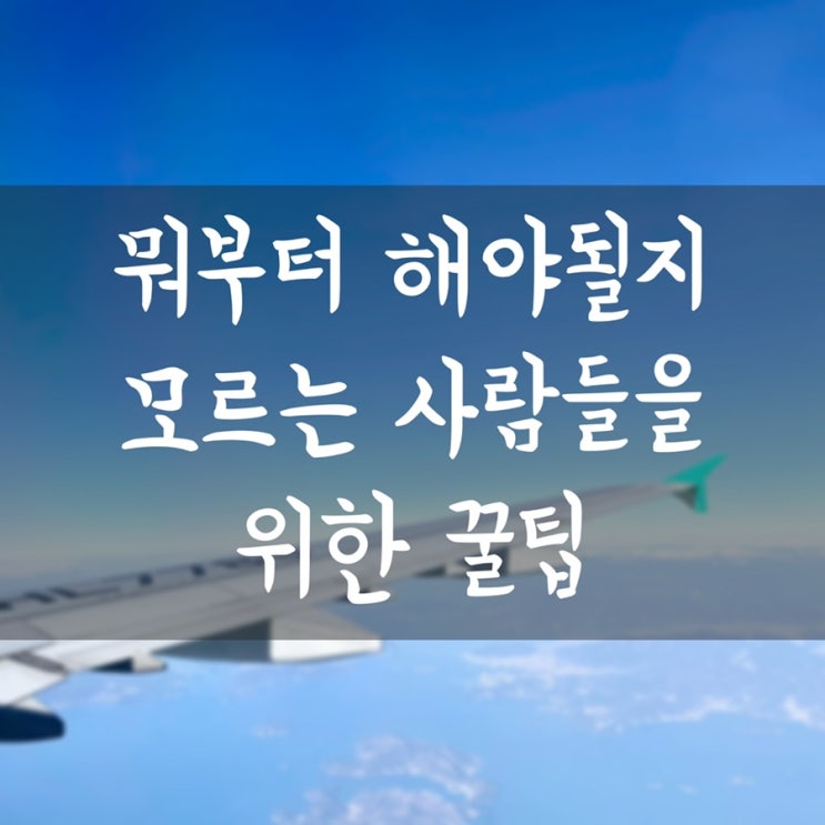  뭐부터 해야될지 모르는 사람들을 위한 꿀팁