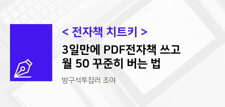  [전자책 후기]3일만에 PDF전자책 쓰고 월 50 꾸준히 버는 법