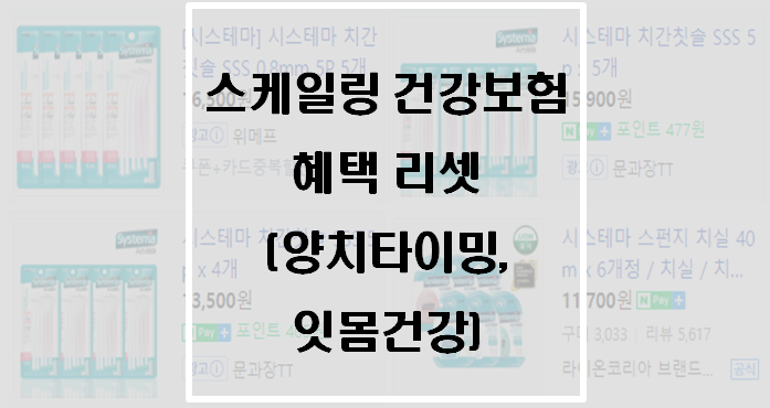  스케일링 건강보험 혜택 리셋(양치 타이밍과 잇몸건강)