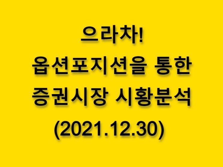  (2021.12.30)으라차! 옵션 포지션을 통한 증권시장 황분석-코스피 시장