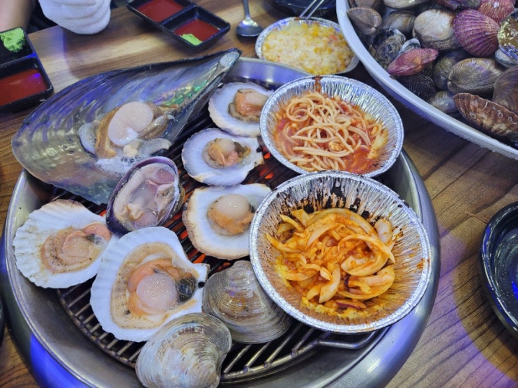  경기도 시흥 오이도 "전망대횟집" 동동주, 가리비, 키조개 구이 무한리필 맛집