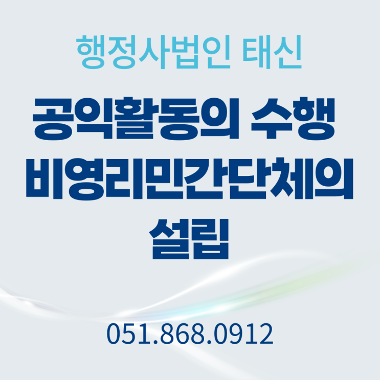  영리가 아닌 공익활동의 수행 비영리민간단체의 설립