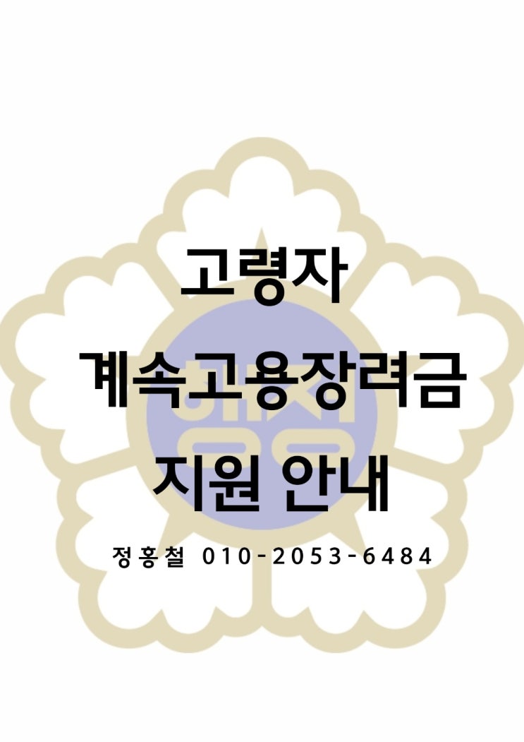  고령자 계속고용장려금 지원안내