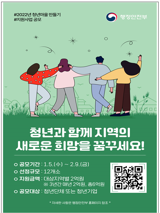 청년마을, 청년과 함께 지역활력 꿈꾼다!행정안전부 청년마을, 청년과 함께 지역활력 꿈꾼다!행정안전부