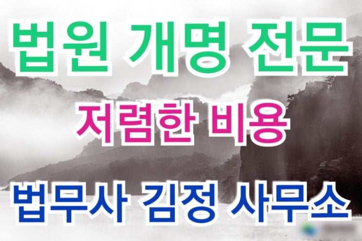  천안지원 최근 개명, 재개명 허가 사례