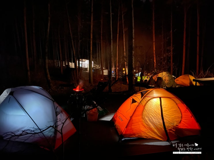 가평 갈만한곳 호명산 잣나무 숲속 캠핑장 명당 동계 캠핑 후기