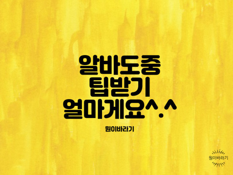  아르바이트 도중 팁받기 얼마 받았을까요