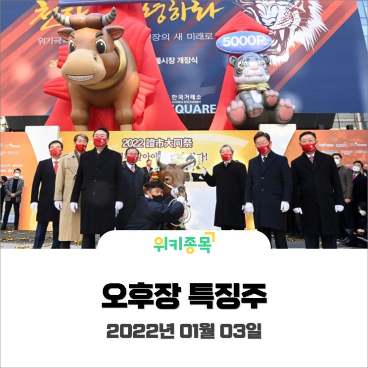  [위키종목] 2022년 01월 03일 오후장 특징주