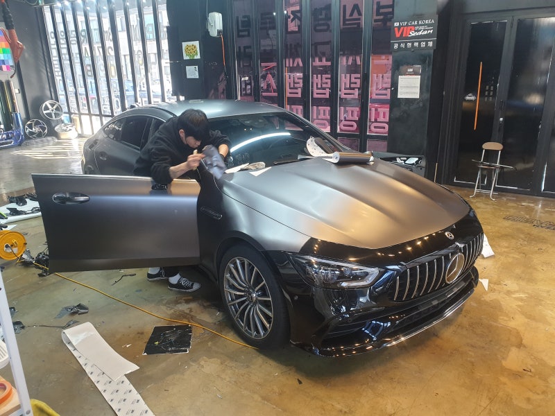 화성 봉담읍 / 랩핑 / 사틴그레이 랩핑 / AMG GT