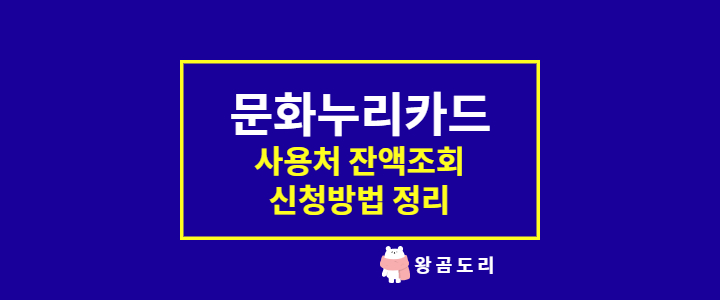  2022년 문화누리카드 사용처, 잔액조회, 신청방법 정리