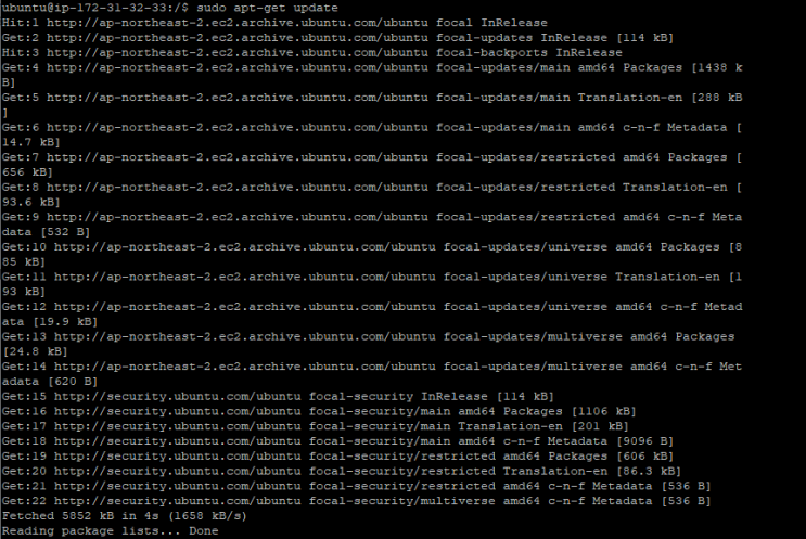  sudo apt-get update