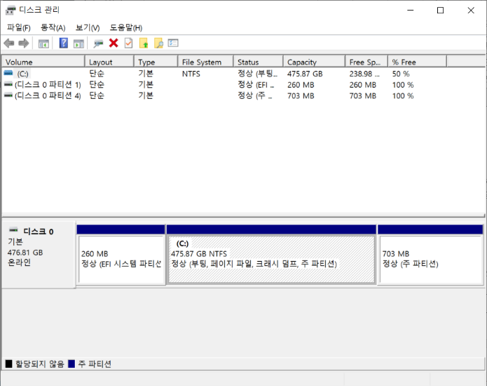 PC-16 (중) 2.04 파일 시스템을 NTFS 포맷으로 설정