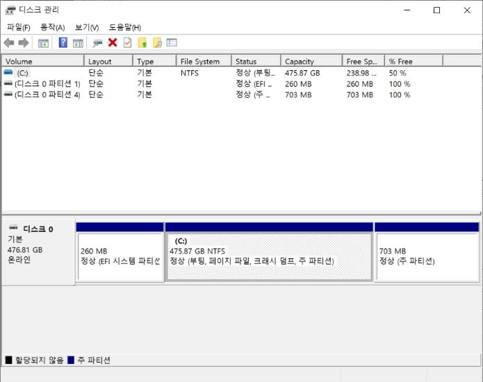  PC-16 (중) 2.04 파일 시스템을 NTFS 포맷으로 설정