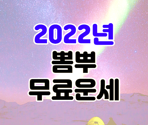 뽐뿌 무료운세 2022년 신년 사주 토정비결 보러가기
