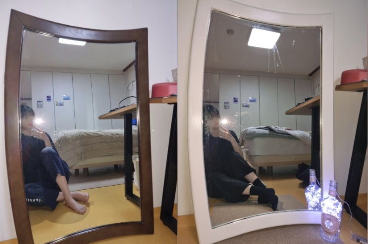  셀프가구페인팅 | 올 다이소템 | 거울 테두리 색 바꾸기 | 똥손도 쌉가능