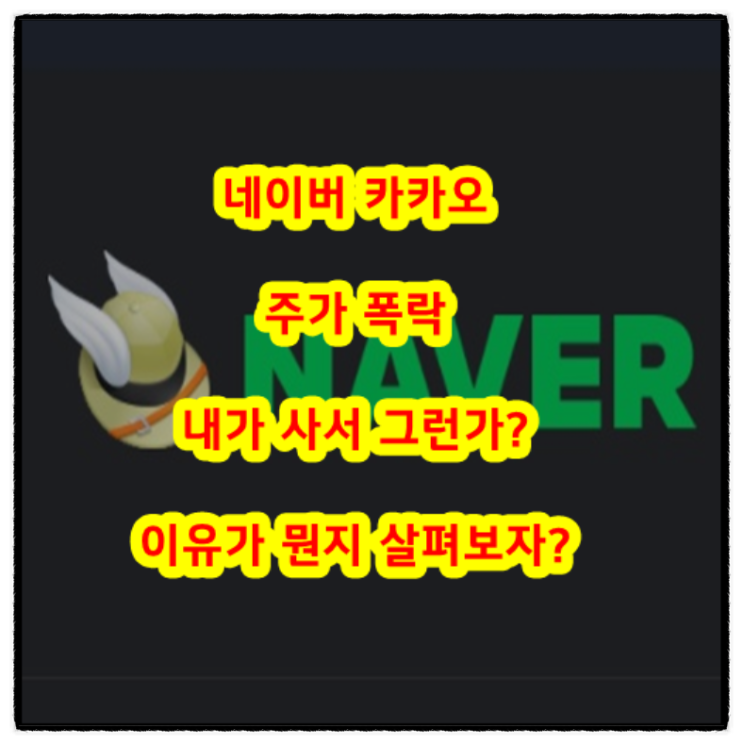  네이버 카카오 주식 주가 폭락 내가 사서 그런가? 이유가 뭔지 살펴보자