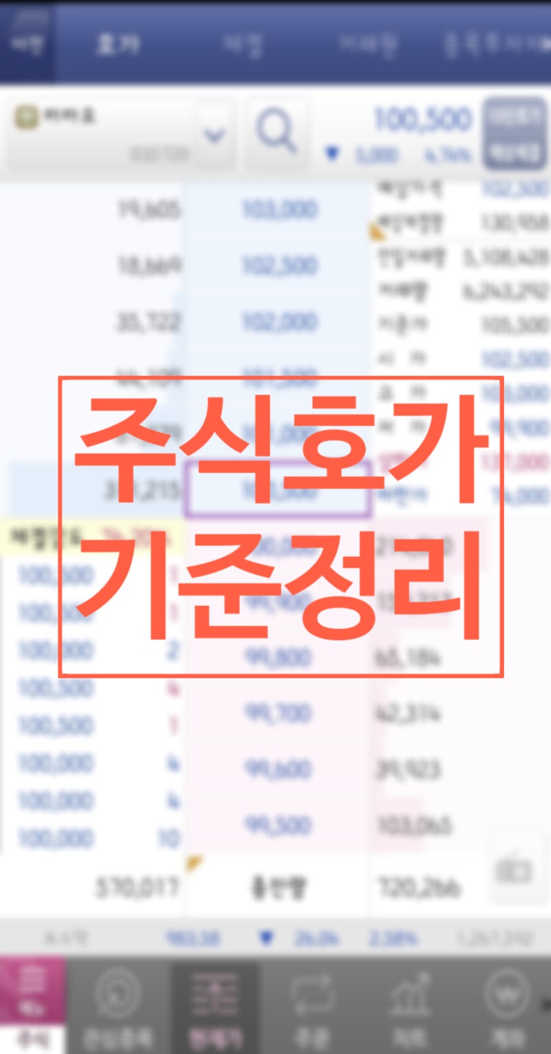 장중 10만원 무너진 카카오 . 호가 단위가 변했다?! : 네이버 블로그