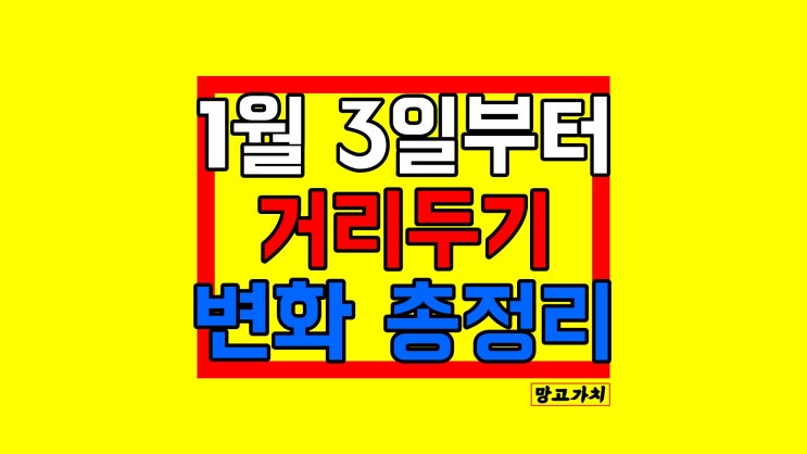 2022년 1월 사회적 거리두기, 16일(일)까지 방안 총정리