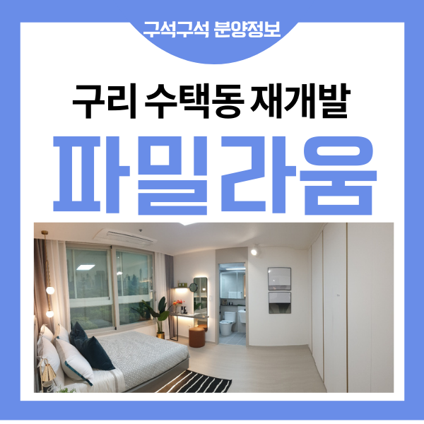  구리 파밀라움 3룸 오피스텔 수택 E 구역 수택동 재개발 수혜