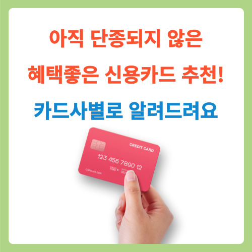  아직 단종되지 않은 혜택좋은 신용카드 추천! 카드사별로 알려드려요