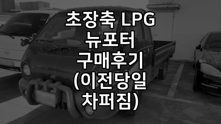 뉴포터 LPG 개조 슈퍼캡 초장축 소형화물차 구매후기