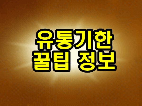  유통기한 꿀팁 정보 유통기한 소비기한 제대로 알기