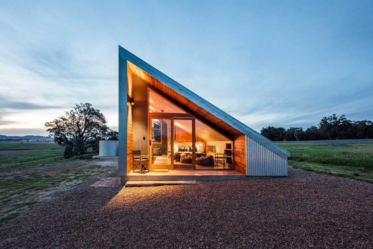 삼각형 반절 직각삼각형 처마 없는 외쪽지붕 하프 A형 모던주택 짓기