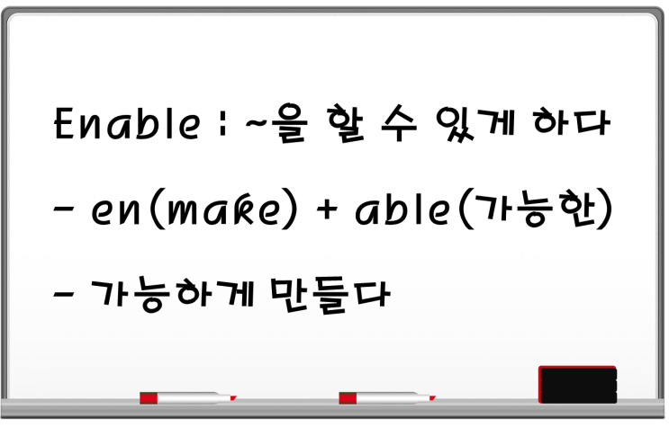  어원으로 이해하는 영어단어 Enable : ~을 할 수 있게 만들다, 영어로?