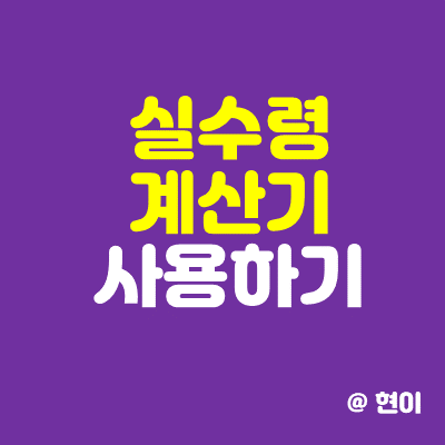  실수령 계산기로 나의 급여 알아보자