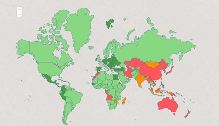 해외여행 가능국가 리스트 :  아시아, 중동 총정리 (2022/01/13)