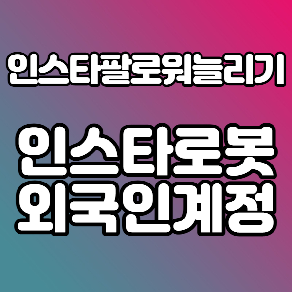  인스타 팔로워 늘리기 외국인 계정으로 1만명 도전!