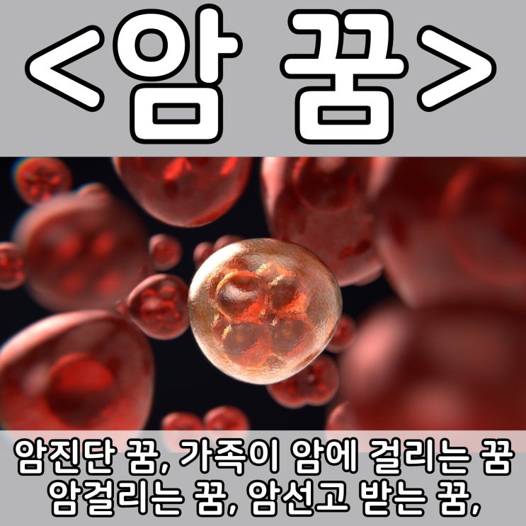  [쉬운 꿈해몽] 암 꿈 :: 암진단 꿈, 암걸리는 꿈, 암선고 받는 꿈, 가족이 암에 걸리는 꿈,