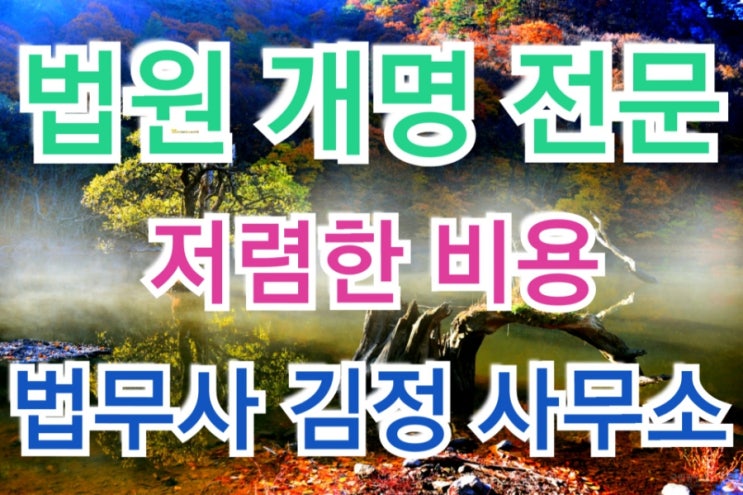  최근 창원지방법원 진주지원 개명 허가사례-경남 사천
