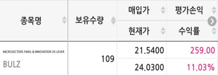  BULZ ETN 매입 (목표수익 : 30%)