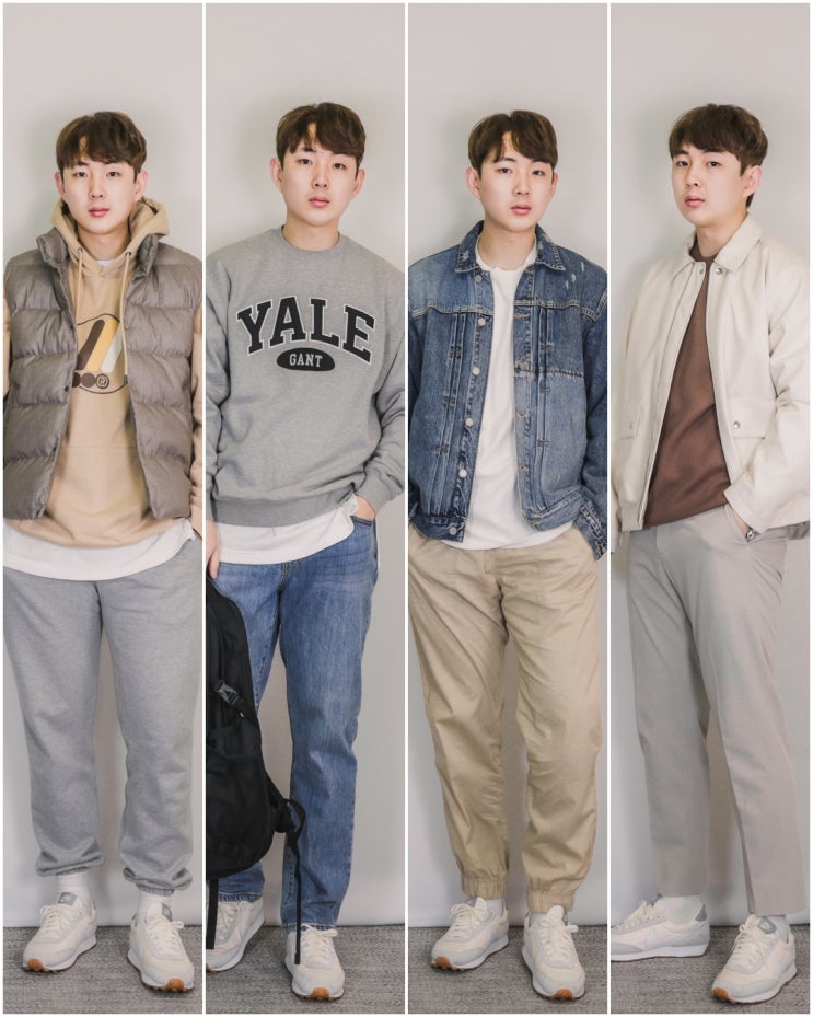  남자 운동화 데일리 봄 코디, 나이키 데이브레이크 써밋화이트 패션.ZIP