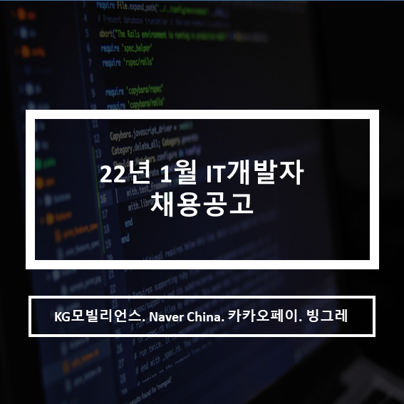  22년 1월 IT개발자 채용공고