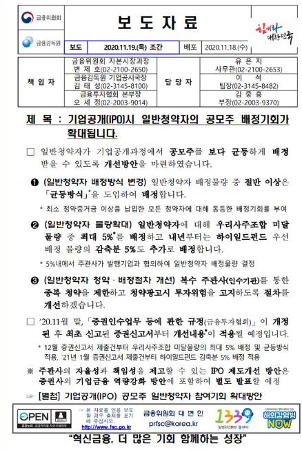 공모주 청약 제도... 균등 배분 공모주 청약 제도... 균등 배분