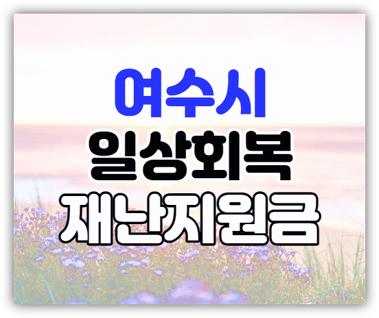 여수시 일상회복재난지원금 20만 원 신청 기간과 방법 정리 여수시 일상회복재난지원금 20만 원 신청 기간과 방법 정리