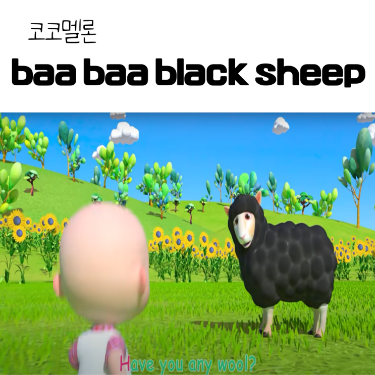 코코멜론 :: baa baa black sheep 영어 동요 가사 / 음원 링크 / 표현 활용