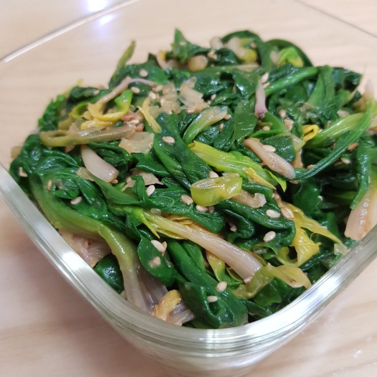  제철반찬 섬초된장무침과 집간장(국간장)무침 레시피 2가지 버전