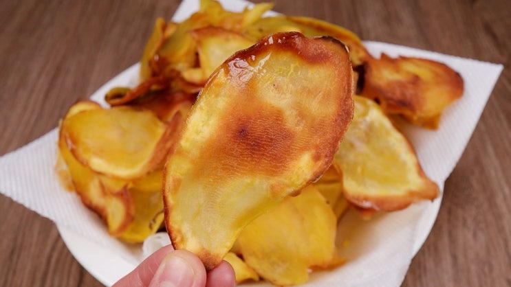 바삭한 고구마칩 만들기 :: 후라이팬에 튀겨서 만드는 간단한 고구마 간식 레시피