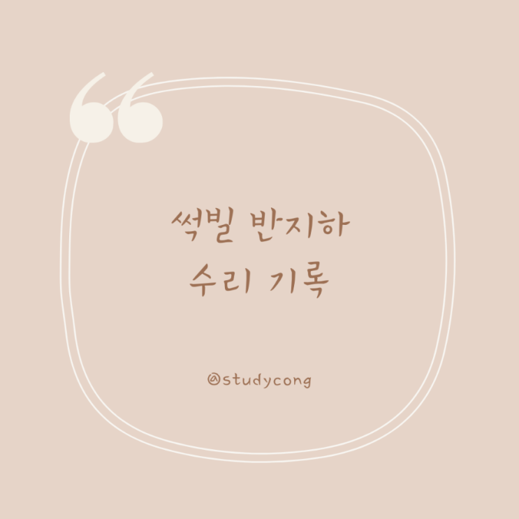  반지하 수리 기록