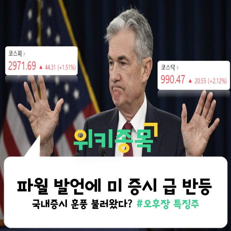 [위키종목] 파월 발언에 급 반등한 미 증시가 국내증시 훈풍 불러왔다?