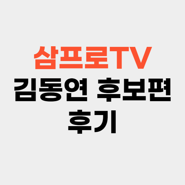 삼프로TV 김동연 후보편 후기