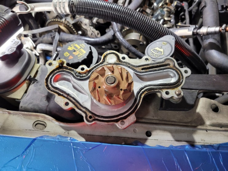 포드 토러스3.5 v6 엔진온도상승/부동액누수/워터펌프교환<대전미주카센터>