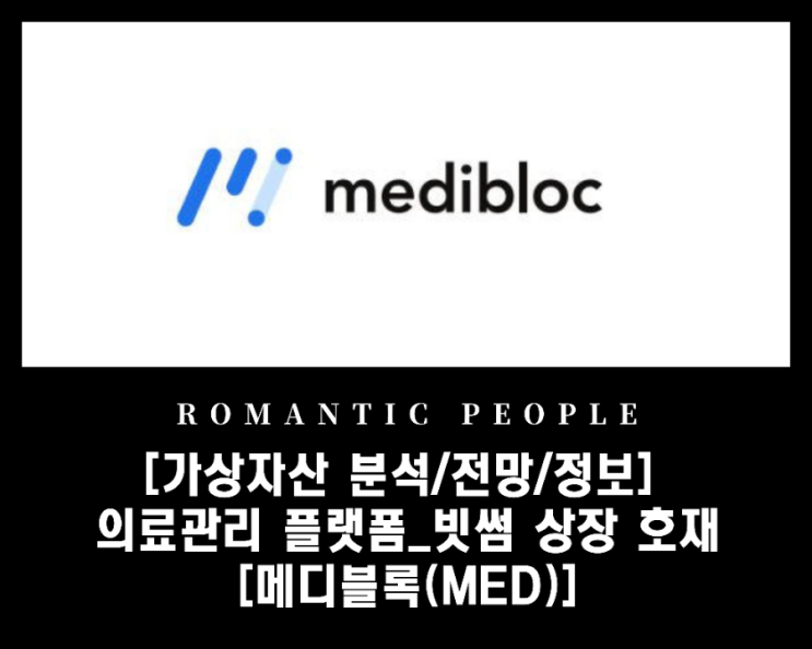 [가상자산 분석/전망/정보] 의료정보 통합관리플랫폼_빗썸상장 호재 [메디블록(MED)코인]