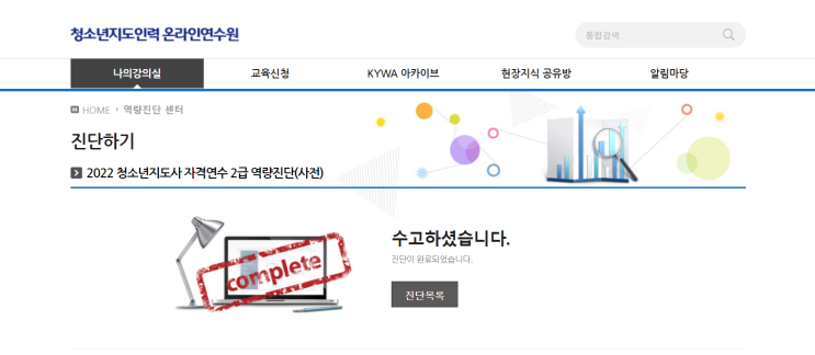  청소년지도사 (청지사) 연수 사전 사후 역량 평가 (역량 진단) 방법